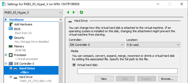 Hyper-V Attaching the drives