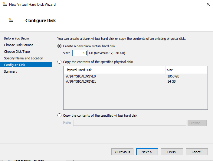 Hyper-V Attaching the drives